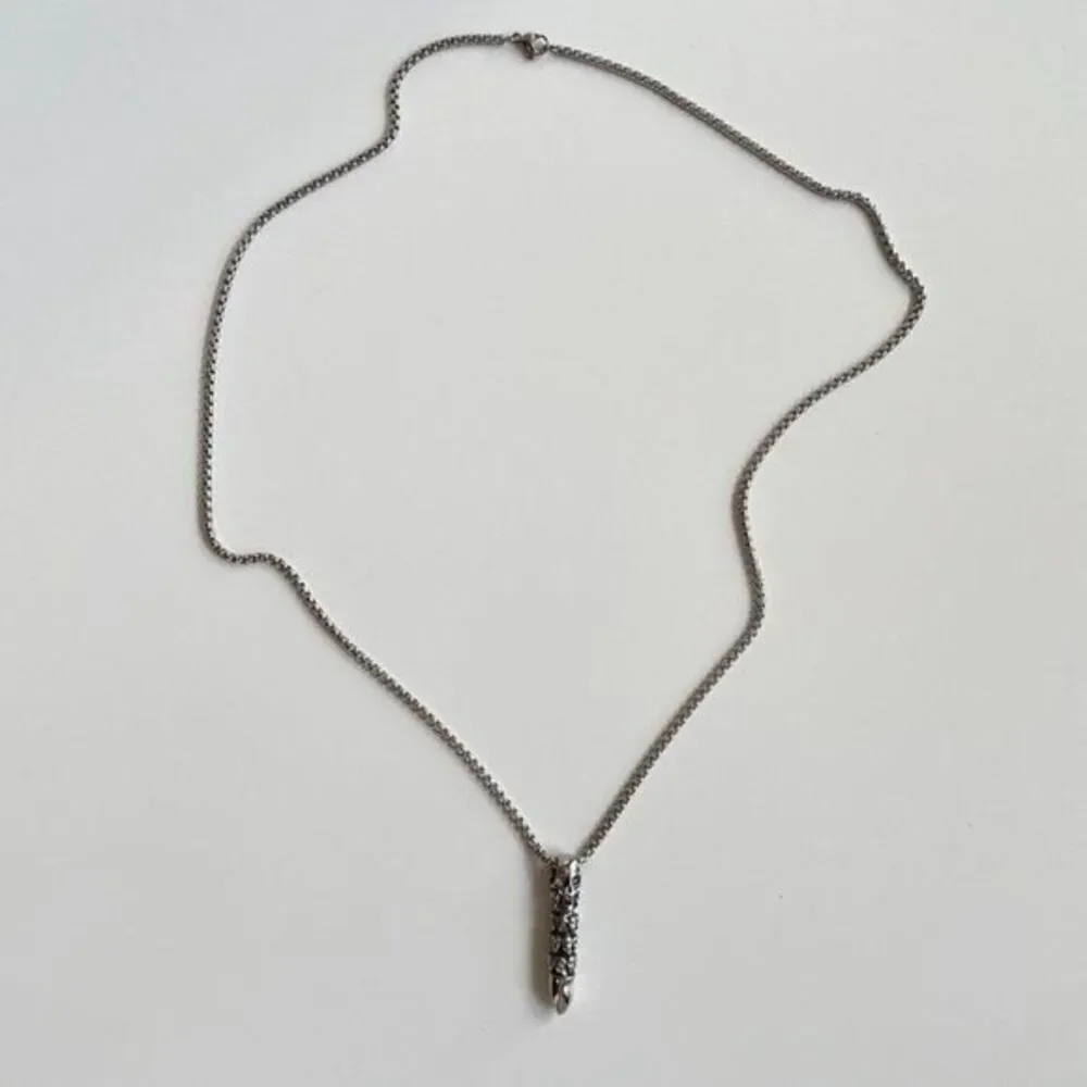 Y2K 2000s grunge heavy metal punk gothic emo skull bullet pendant necklace